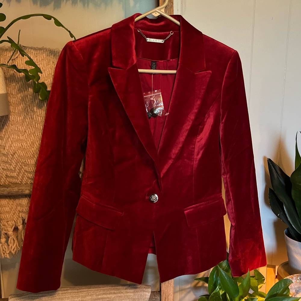 White House Black Market-Rouge Red Velvet Blazer-Sz 2-NWOT